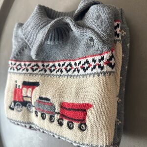 Janie and Jack holiday train Knit Sweater